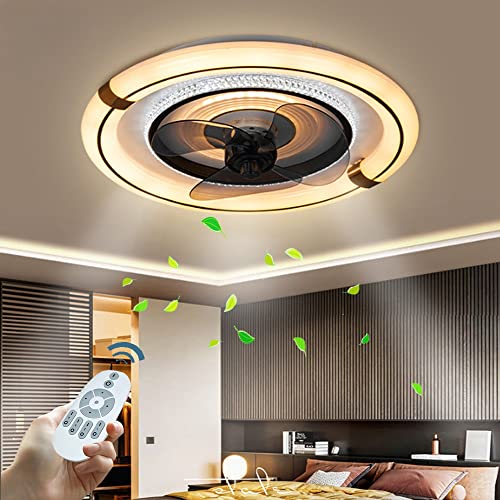 JMrider Deckenventilator Mit Beleuchtung LED Kristall Licht Deckenleuchte Leise Deckenlampe Mit Modern ​Mit Ventilator Schlafzimmer Wohnzimmer Restaurant Deckenlicht von JMrider