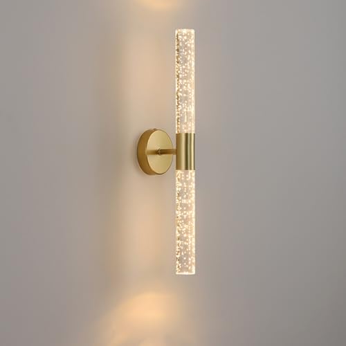Moderne Wandleuchte 14W Gold Klare Kristall Acrylrohr LED-Wandlampe Innen Nordic Deco Wandfluter Nachttisch 3000K Wandmontage Wandlicht Schlafzimmer Wohnzimmer Treppen Badezimmer Vanity Flur Spiegel Moderne Wandleuchte 14W Gold Klare Kristall Acrylrohr LED-Wandlampe Innen Nordic Deco Wandfluter Nachttisch 3000K Wandmontage Wandlicht Schlafzimmer Wohnzimmer Treppen Badezimmer Vanity Flur Spiegel von JMrider