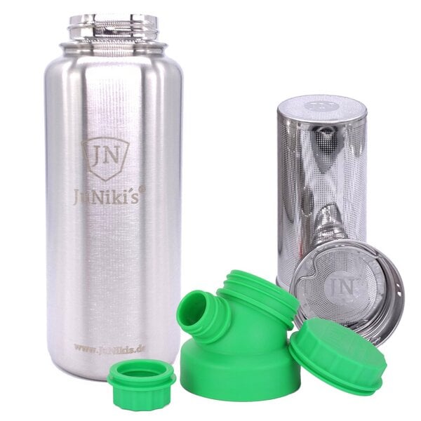 JN JuNiki's JuNiki's isolierte Edelstahl Trinkflasche 1 Liter + Teefilter von JN JuNiki's