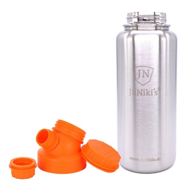 JN JuNiki's JuNiki`s isolierte Edelstahl Trinkflasche 1 Liter mit Double Neck Deckel von JN JuNiki's