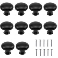 10PCS Schrankknäufe, Runde Schranktürknauf 30mm, Küchenknöpfe Schwarz aus Aluminium für Schränke Schrank Küche von JN.SONGS