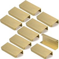 10pcs Versteckter Schrankgriffe,Schrank Unsichtbarer Möbelgriff aus Aluminiumlegierung, Schubladenknöpfe mit Schrauben für Küchenschränke - 96mm Gold von JN.SONGS