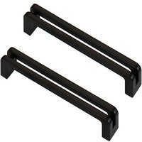 2 Stück Möbelgriffe Moderne Griffe für Küchenschränke Schubladengriff aus Edelstahl Schwarz - 128mm von JN.SONGS