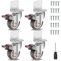 Jn.songs - 4 Lenkrollen für Möbel 50mm, Transportrollen mit Schrauben, Räder mit Bremse, Schwenkrollen mit l Bis 120KG Jn.songs - 4 Lenkrollen für Möbel 50mm, Transportrollen mit Schrauben, Räder mit Bremse, Schwenkrollen mit l Bis 120KG von JN.SONGS