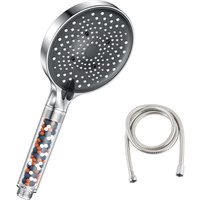 Jn.songs - Duschkopf mit Filter, Verchromter Hochdruck-Wasserspar-Duschkopf mit Kalkschutz und 6 Strahlarten - 2 Jn.songs - Duschkopf mit Filter, Verchromter Hochdruck-Wasserspar-Duschkopf mit Kalkschutz und 6 Strahlarten - 2 von JN.SONGS