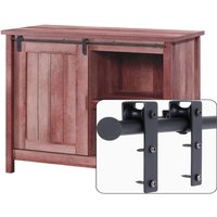 Jn.songs - 3.9FT/1.2M Mini Schiebetü Hardware Kit, Schiebetürbeschlag Set für TV-Möbel, Doppeltür, Kleiner Schrank von JN.SONGS