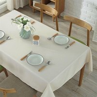 Jn.songs - Tischdecke Rechteckige Leinenoptik Streifen Quaste Tischtuch Abwischbar Ölbeständig Fleckschutz Tischdecken Pflegeleicht Beige - 100x130cm von JN.SONGS