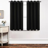 Jn.songs - Verdunklungsvorhänge Thermovorhang Gardinen Blickdicht Schlafzimmer Ösenschal 2er Set Schwarz - 106x160cm Jn.songs - Verdunklungsvorhänge Thermovorhang Gardinen Blickdicht Schlafzimmer Ösenschal 2er Set Schwarz - 106x160cm von JN.SONGS