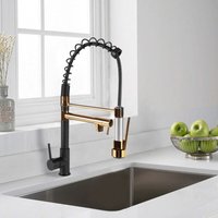 Jn.songs - Küchenarmatur 360 ° Drehbar Spiralfeder 2 Strahlmodi Herausziehbarer Duschkopf, Schwarz Gold Jn.songs - Küchenarmatur 360 ° Drehbar Spiralfeder 2 Strahlmodi Herausziehbarer Duschkopf, Schwarz Gold von JN.SONGS