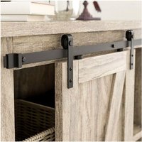 Mini Schiebetürbeschlag Set für Einzeltüren Schränke, Schiebetürsystem mit Laufrollen und Schien - 1.2M Mini Schiebetürbeschlag Set für Einzeltüren Schränke, Schiebetürsystem mit Laufrollen und Schien - 1.2M von JN.SONGS