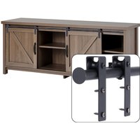 Jn.songs - Schiebetür Schienen Kit, Hardware-Kit Scheunentor Schiebetürsystem für TV-Ständer - 5FT/1.5M Doppeltür Jn.songs - Schiebetür Schienen Kit, Hardware-Kit Scheunentor Schiebetürsystem für TV-Ständer - 5FT/1.5M Doppeltür von JN.SONGS