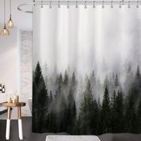 Schimmelfest Duschvorhang, Polyester Waschbar Wasserdicht Badvorhang im B-Stil - 120x180cm von JN.SONGS
