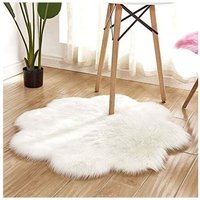 Jn.songs - Teppich Shaggy Rund Wohnzimmerteppich Langflor Pflaumenförmiger Teppiche für Schlafzimmer 60cm - Weiß von JN.SONGS