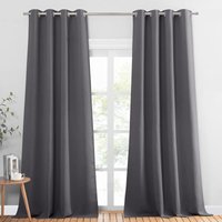 Jn.songs - Verdunklungsvorhänge Thermovorhang Gardinen Blickdicht Schlafzimmer Ösenschal 2er Set Grau - 132x160cm Jn.songs - Verdunklungsvorhänge Thermovorhang Gardinen Blickdicht Schlafzimmer Ösenschal 2er Set Grau - 132x160cm von JN.SONGS