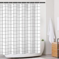 Wasserdichter Duschvorhang mit Haken, Schimmelresistent Antibakteriell Leicht zu Reinigen Duschvorhänge - 200x180 von JN.SONGS