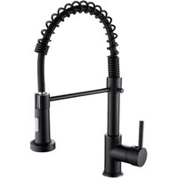 Jn.songs - Wasserhahn Küche mit Spiralfeder Schwarz Küchenarmatur mit Brause Ausziehbar 360° Schwenkbar Spültischarmatur von JN.SONGS