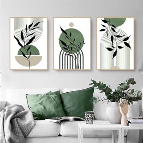 Aesthetic Pflanze Bilder Boho Deko Bilder Moderne Abstrakt Kunst Wandbilder Bohemian Poster Set,Ohne Rahmen (Set-02,20x30cm*3Pcs) von JNAOZI