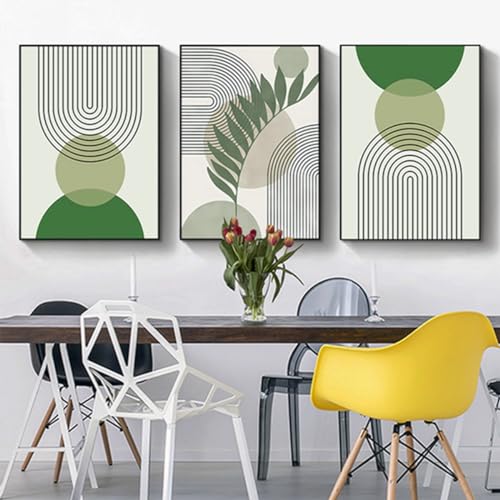 Aesthetic Pflanze Bilder Boho Deko Bilder Moderne Abstrakt Kunst Wandbilder Bohemian Poster Set,Ohne Rahmen (Set-04,40x60cm*3Pcs) von JNAOZI