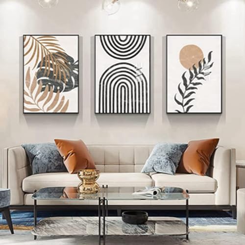 Aesthetic Pflanze Bilder Boho Deko Bilder Moderne Abstrakt Kunst Wandbilder Bohemian Poster Set,Ohne Rahmen (Set-05,40x60cm*3Pcs) von JNAOZI