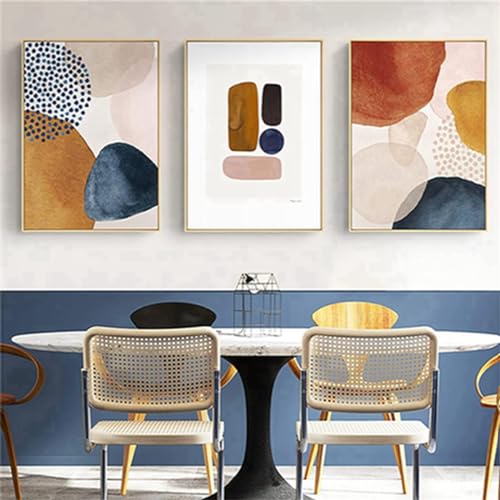 Moderne Abstrakt Kunst Wandbilder Aesthetic Blumen und Pflanzen Bilder Boho Deko Bilder Bohemian Strand Poster Set,Ohne Rahmen (Poster-01,30x40cm*3Pcs) von JNAOZI