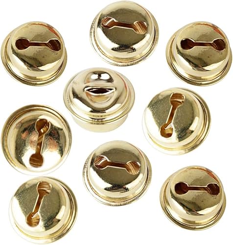 100 Stück 18mm Glöckchen Schellen Basteln Anänger kleinen Glocken Schellen Jingle Bells mit Öse aus Metall für Schmuckherstellung Weihnachten Dekoration DIY von JNCH