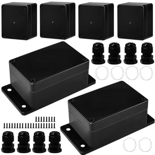 JNEYVIC 6 Stück Abzweigdose IP65 Kleine Wasserdichte Kunststoffgehäuse 2 Größen Verteilerdose Kunststoff Elektro Gehäuse Schwarz Abzweigkasten Aufputz Abzweigkasten Anschlussdose Verteilerbox JNEYVIC 6 Stück Abzweigdose IP65 Kleine Wasserdichte Kunststoffgehäuse 2 Größen Verteilerdose Kunststoff Elektro Gehäuse Schwarz Abzweigkasten Aufputz Abzweigkasten Anschlussdose Verteilerbox von JNEYVIC