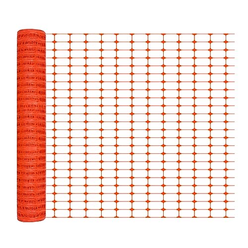 JNGLGO Absperrzaun Kunststoff Begrenzungszaun Bauzaun Mobiler Zaun Warnnetz Schutznetz Hundezaun Flexibel Gartenzaun Netz Gitter(1 x 30 m, Orange) von JNGLGO
