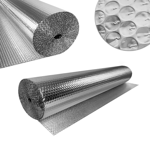 JNGLGO Heizkörper Reflexionsfolie Heizung 1x10m Reflektierende Isolierfolie 3-4mm Dicke Dämmfolie Doppelte Alu-Luftpolsterfolie Wand Isolierung von JNGLGO