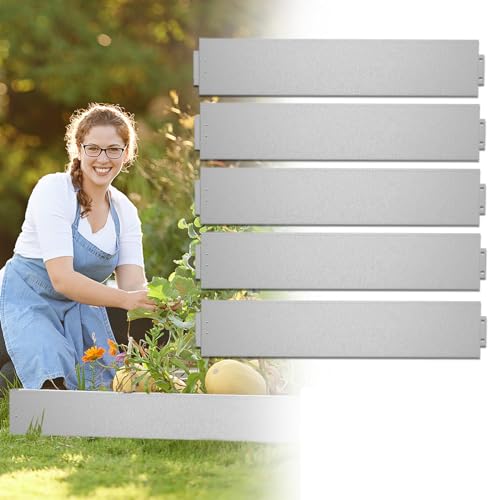 JNGLGO Rasenkante Metall Verzinkt 30 Meter 100x18cm Beeteinfassung Beetumrandung Mähkante Garten Palisade Gartenbeet Silber【Länge 30m - Höhe 18cm】 JNGLGO Rasenkante Metall Verzinkt 30 Meter 100x18cm Beeteinfassung Beetumrandung Mähkante Garten Palisade Gartenbeet Silber【Länge 30m - Höhe 18cm】 von JNGLGO