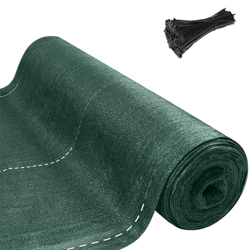 JNGLGO Zaunblende 1 x 10m Sichtschutz Zaun für Balkon aus 150 g/m² HDPE Tennisblende Schattiernetz Windschutz UV-resistent Wetterfest Gewebe Netz mit Kabelbinder, Grün von JNGLGO