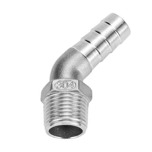 Luftleitungsschläuche Luftleitfitting Rohrverbinder 45 Grad, 1/4" 3/8" 1/2" 3/4" 1" 1-1/4" männlich bis 6mm 8 10 15 20 25 32mm Schlauchbogen Edelstahlbogen 1 Stk.(3 von JNHGSHUAISDF