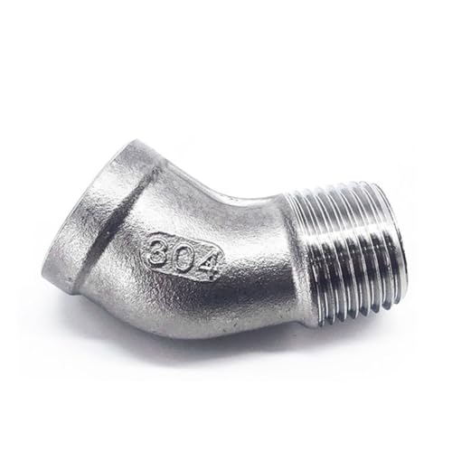Luftschläuche Luftschlauch Armaturen 304 Edelstahl 45 Grad Ellenbogenverschraubung, 1/4" 3/8" 1/2" 3/4" 1" 1-1/4" 1-1/2" BSP Innengewinde nach Außengewinde, 1 Stück(1 1/2") von JNHGSHUAISDF