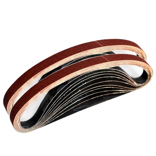 Sandpapier Schleifbänder, Sandstrahlwerkzeuge, 10 Stück 457 x 13 mm Aluminiumoxid-Schleifbänder 40–1000 verschiedene Körnungen Schleiffeilenbänder for Druckluftbandschleifer(MIX 10PCS P60 P1000) von JNHGSHUAISDF