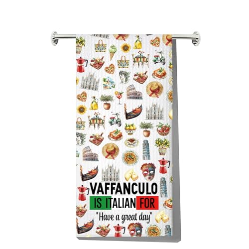 JNIAP Italienische Küchentücher, italienische Küchendekoration, italienisches Handtuch, italienische Koch, Geschenke, italienische Regeln, Geschirrtücher (VAFFANCULO is kt) von JNIAP