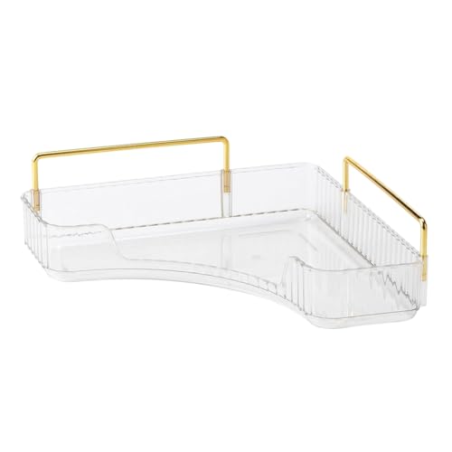 JNJOOD 1 Stück Eck-Organizer für Badezimmerzähler aus Pet+Metall 25,5 x 16,5 x 8 cm für Parfümtablett zur Eckaufbewahrung C von JNJOOD
