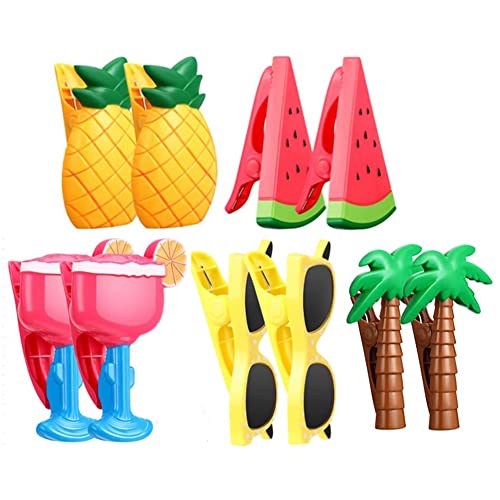 JNJOOD 10 Stück Strandtuch-Clips Tragbare Stuhlhalter Helle Farbe Handtuch Clips Kunststoff Kleidung Clips von JNJOOD