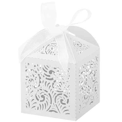 JNJOOD 100 Stück geschnittene Schachteln, kleine Geschenkboxen 2 x 2 Zoll für Geschenke, Schachteln für Hochzeiten mit Band, weiß robust JNJOOD 100 Stück geschnittene Schachteln, kleine Geschenkboxen 2 x 2 Zoll für Geschenke, Schachteln für Hochzeiten mit Band, weiß robust von JNJOOD