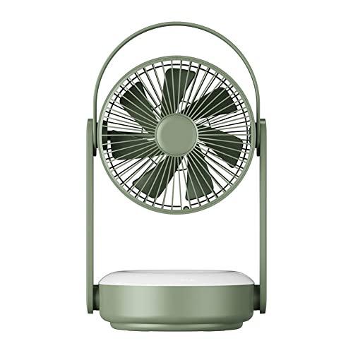 JNJOOD 10000mAh Wandventilator mit Nachtlicht Stanzen Stumm Ventilator Haushalt Tischventilator USB Ladeventilator Grün von JNJOOD