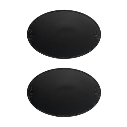 JNJOOD 2 PCS Retro Französischen Stil Europäischen Stil Oval Wasserdicht Und Öldicht Isolierte Untersetzer PU Leder Westliche Tischuntersetzer Für Zuhause von JNJOOD
