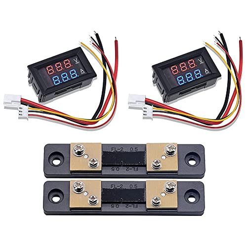 JNJOOD 2 Stück 0,28 Zoll Digital Volt Amp Voltmeter Amperemeter DC 100 V 50 A 3 Bit Spannungsprüfer mit 50 A 75 MV Shunt JNJOOD 2 Stück 0,28 Zoll Digital Volt Amp Voltmeter Amperemeter DC 100 V 50 A 3 Bit Spannungsprüfer mit 50 A 75 MV Shunt von JNJOOD