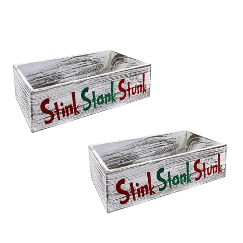 JNJOOD 2 Stück Badezimmermöbel aus Holz Stink Stank Stunk, Badezimmereinrichtung Stink Stank Stunk, Toilettenpapierbox für Badezimmereinrichtung Stink Stank Stunk von JNJOOD