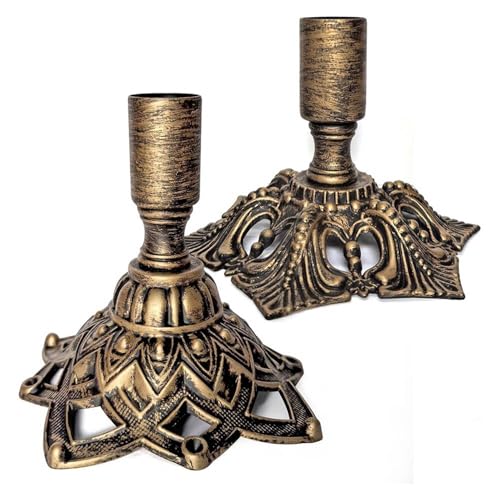 JNJOOD 2 Stück Kerzenständer, Stabkerzenhalter für Kerzenständer, Goldmessing, Vintage-Kerzenständer Aus Metall JNJOOD 2 Stück Kerzenständer, Stabkerzenhalter für Kerzenständer, Goldmessing, Vintage-Kerzenständer Aus Metall von JNJOOD