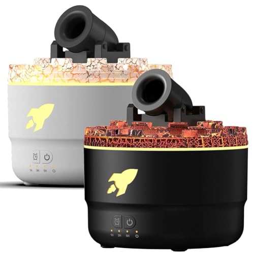 JNJOOD 2 Stück Mini-Diffusor für Luftbefeuchter mit Kanone mit 2 Modi, 7 LED-Farben, Timer und Einstellungen, Turm-Luftbefeuchter A von JNJOOD
