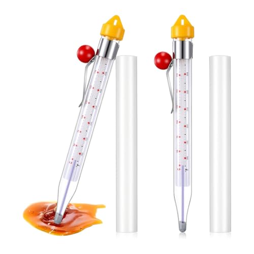 JNJOOD 2 Stück Süßigkeitenthermometer mit Topfclip Ölthermometer tiefes Frittieren 8 Zoll Sofort ablesbares Lebensmittelthermometer Sirup-Thermometer JNJOOD 2 Stück Süßigkeitenthermometer mit Topfclip Ölthermometer tiefes Frittieren 8 Zoll Sofort ablesbares Lebensmittelthermometer Sirup-Thermometer von JNJOOD