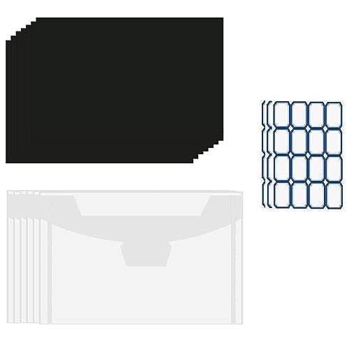 JNJOOD 40 Stück Stanzschablonen-Aufbewahrungstaschen und Magnet, 0,5 mm Dicke, magnetische Blätter zur Aufbewahrung von Stanzformen, einfache Handhabung, transparent + schwarz von JNJOOD