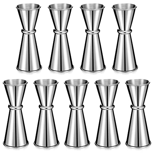 JNJOOD 9 Stück Jigger für Barman Cocktail Jigger 2 Oz 1 Oz, Schnapsglas aus Edelstahl 304 Schnapsglas von JNJOOD