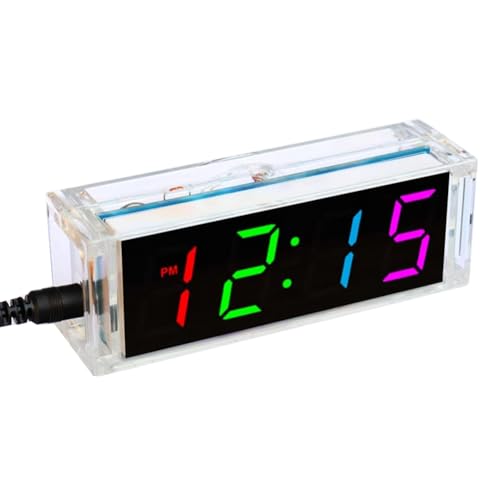 JNJOOD Buntes Digitales Uhr-Elektronik-Kit DIY-Teile-Komponenten-Set Elektronisches Uhr-Schweißbau-Experimentier-Kit Einfache Installation von JNJOOD