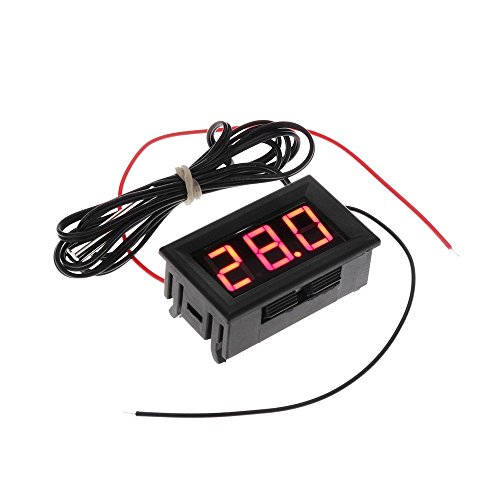 JNJOOD DC 5 – 12 V – 50 – 110 Grad C Digitales Thermometer Kühlschrankthermometer Temperaturfühler Sonden [Parallel-Import] Rot von JNJOOD
