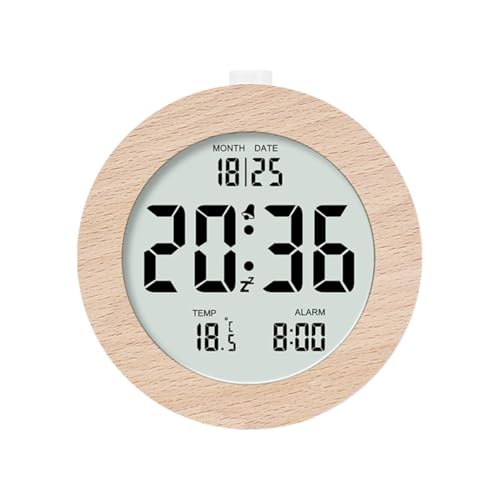 JNJOOD Digitaler Aus für Schlafzimmer, Batteriebetriebener 4- Aus mit Schlummerfunktion und Nachtlicht, LCD-Tischuhr, A von JNJOOD