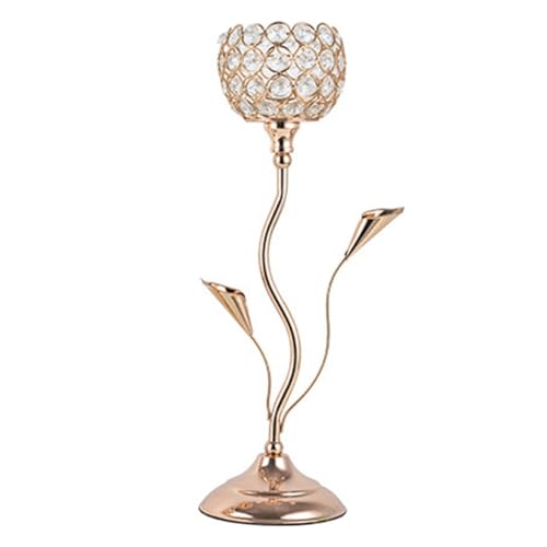 JNJOOD Goldener Kerzenhalter, Kerzenhalter in Blumenform für Tischdekoration, L JNJOOD Goldener Kerzenhalter, Kerzenhalter in Blumenform für Tischdekoration, L von JNJOOD